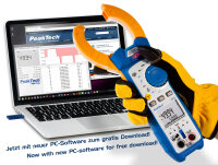 Stromzangenamperemeter ~ 50.000 Counts  ~ 1000 A AC/DC mit TrueRMS, DMM &amp; Bluetooth-Schnittstelle