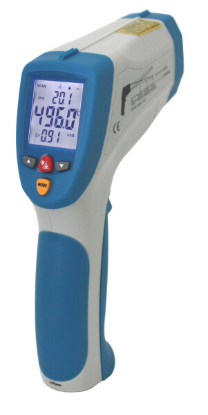IR-Thermometer ~ -50 … +1200°C ~ 50:1 ~ mit USB-Schnittstelle und Typ-K